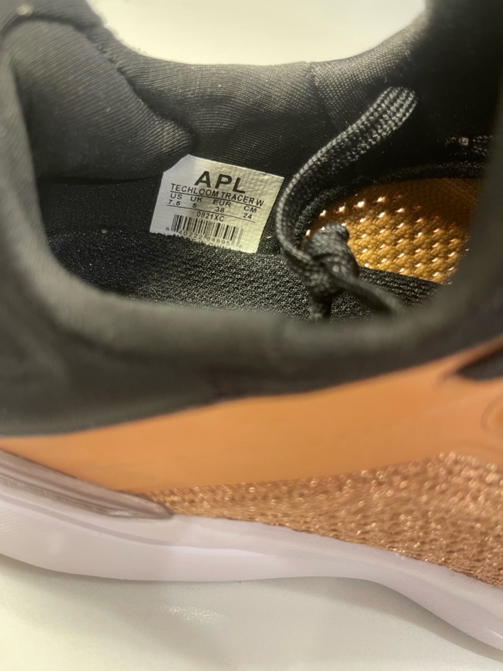 APL TechLoom Tracer women's sneakers in a rose gold and black knit colorway - Picture 10 of 16